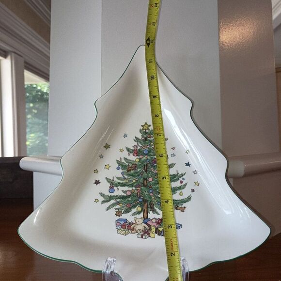 Nikko Christmas Tree Shaped Serving Dish Plate Platter Porcelain 12" - Picture 5 of 6